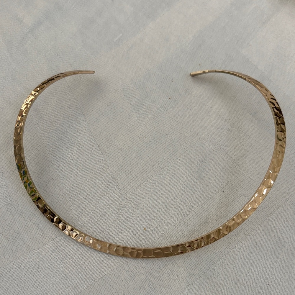 Gold Hammered Collar Necklace